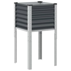 vidaXL Vaso de jardim antracite 45x45x88 cm a&ccedil;o
