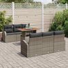 vidaXL Conjunto de Sof&aacute; de Jardim 7 pcs Cinzeto Rattan Sint&eacute;tico