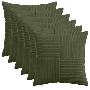 vidaXL Capa almofada 6 pcs ALMELO Verde 30 x 30 cm cord&atilde;o