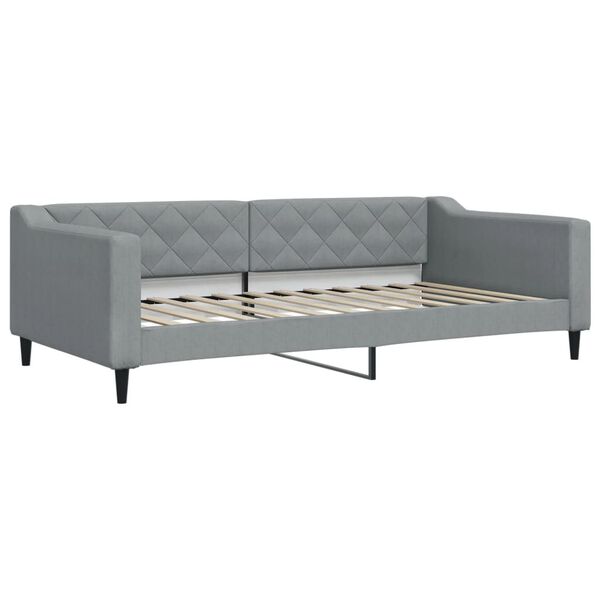 vidaXL Sof&aacute;-cama c/ gavet&atilde;o e colch&otilde;es 100x200cm tecido cinzento-claro