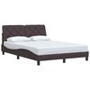 vidaXL Estrutura de cama sem colch&atilde;o 120x200 cm tecido castanho-escuro
