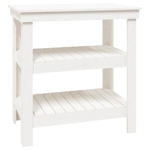 vidaXL Bancada de trabalho 78,5x50x80 cm pinho maci&ccedil;o branco