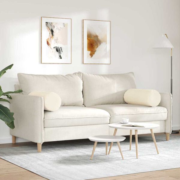 vidaXL Almofadas de Apoio 2 pcs Creme &Oslash; 25 x 70 cm