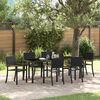 vidaXL Conjunto de Jantar para Jardim 7 pcs Preto A&ccedil;o revestido a p&oacute;