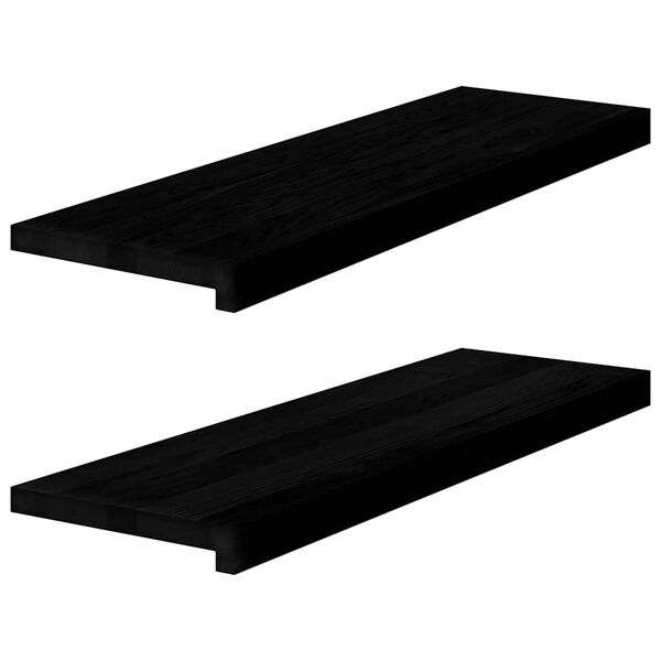 vidaXL Tapetes de escada 2 pcs 80x25x2 cm carvalho castanho escuro
