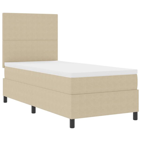 vidaXL Cama Box com cabeceira Cinza Claro e Branco 100 x 200 cm