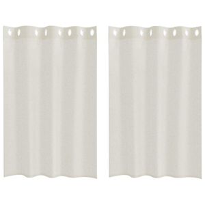 vidaXL Cortina de Voile 2 unid. Creme 140 x 140 cm Poli&eacute;ster