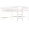 vidaXL Cama alta c/ escada e telhado 90x190 cm pinho maci&ccedil;o branco