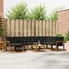 vidaXL Conjunto de Sof&aacute;s para Exterior 9 pcs Natural e Preto