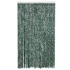 vidaXL Cortina anti-insetos 118x220 cm chenille verde e branco