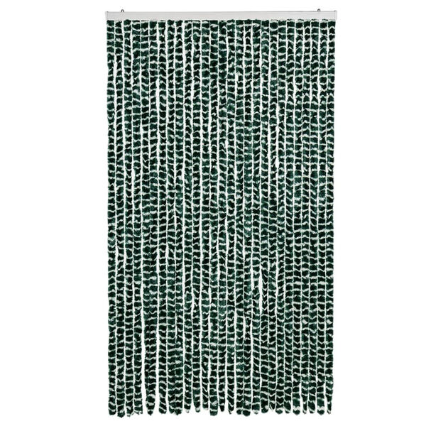 vidaXL Cortina anti-insetos 118x220 cm chenille verde e branco