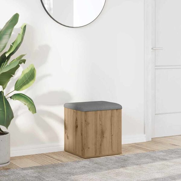 vidaXL Banco arruma&ccedil;&atilde;o 42x42x45cm derivados madeira carvalho artisiano