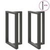 vidaXL P&eacute;s para mesa de bar em forma de T, 2 pe&ccedil;as, antracite, 60x35x(90-91) cm, a&ccedil;o