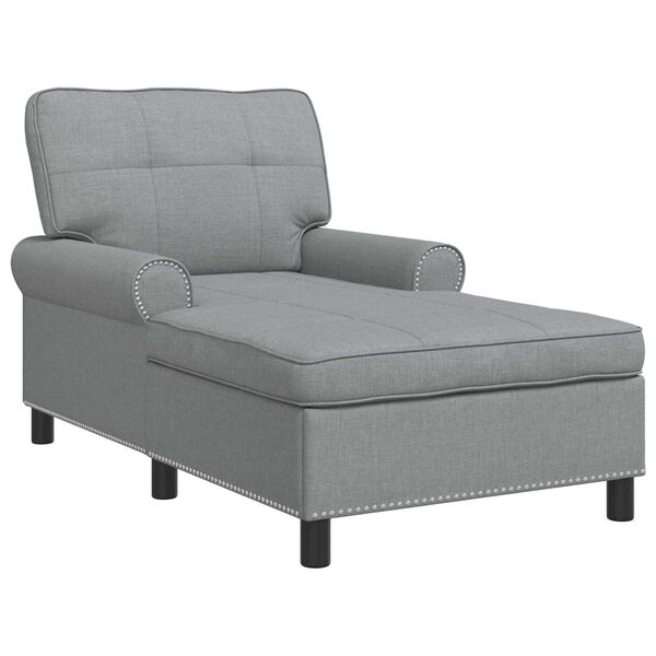 vidaXL Chaise Lounge Cinzento-claro 91 x 157 x 91 cm tecido