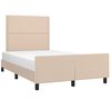 vidaXL Estrutura cama cabeceira 120x200 cm couro artificial cappuccino