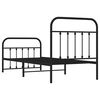 vidaXL Estrutura de cama com cabeceira e p&eacute;s 90x190 cm metal preto