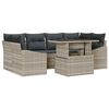 vidaXL Conjunto de Sof&aacute; de Jardim 7 unid. Cinzento-claro vime PE