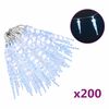 vidaXL Luz de Natal em formato de pingente 200 LEDs Branco Frio 20 m PVC Acr&iacute;lico