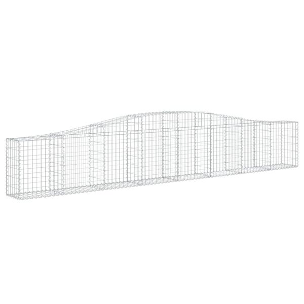 vidaXL Cestos gabião arqueados 2 pcs 400x30x60/80 cm ferro galvanizado