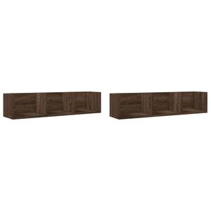 vidaXL Arm&aacute;rios de parede 2 pcs derivados de madeira carvalho castanho
