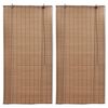 vidaXL Estores de rolo 2 pcs 80 x 160 cm bambu castanho