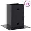 vidaXL Bases de coluna quadradas 4 pe&ccedil;as 81x81 mm a&ccedil;o revestido a p&oacute;
