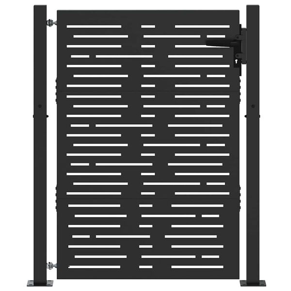 vidaXL Portão de jardim 100x125 cm Aço Corten Design Quadrado