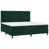 vidaXL Cama com molas/colch&atilde;o 200x200 cm veludo verde-escuro