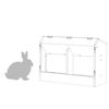 vidaXL Comedouro para Coelhos Prateado 64.5 x 25.5 x 45.5 cm