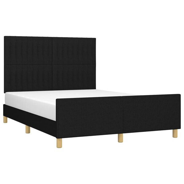 vidaXL Estrutura de cama sem colch&atilde;o 140x200 cm tecido preto