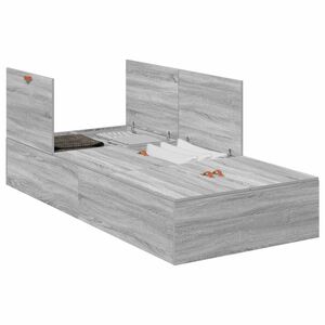 vidaXL Estrado de cama com arruma&ccedil;&atilde;o Cinza Sonoma 90 x 190 cm