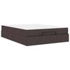 vidaXL Estrutura de cama com colch&atilde;o 2 unid. Bronzeado tecido