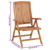 vidaXL Cadeiras de jardim reclin&aacute;veis c/ almofad&otilde;es 8 pcs teca maci&ccedil;a