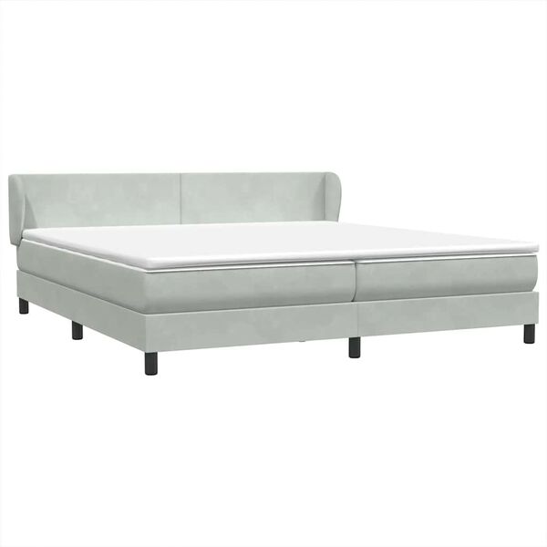 vidaXL Cama com molas/colch&otilde;es 180x210 cm veludo cinzento-claro