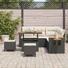 vidaXL Conjunto de Sof&aacute; de Jardim com almofada Preto Rattan Sint&eacute;tico