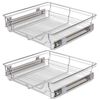 vidaXL Cestos de arame extra&iacute;veis 2 pcs 600 mm prateado