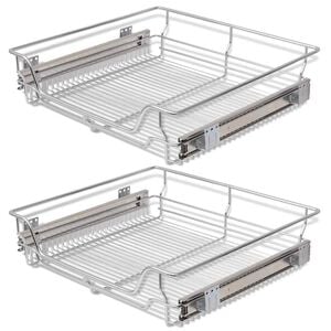 vidaXL Cestos de arame extra&iacute;veis 2 pcs 600 mm prateado