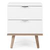 Finori Mesa de cabeceira G&ouml;teborg 60 branco e carvalho sonoma
