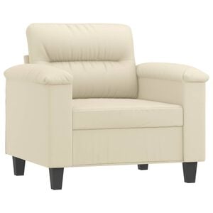 vidaXL Poltrona 60 cm couro artificial creme