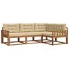 vidaXL Conjunto de Sof&aacute;s para Exterior 4 unid. Natural e Bege