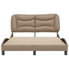 vidaXL Estrutura de cama sem colch&atilde;o Hvar couro artif. 140x190 cm cappuccino
