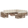 vidaXL Conjunto de Sof&aacute; de Jardim 14 unid. Bege vime PE