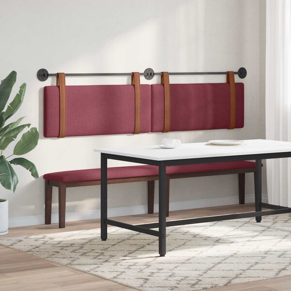 vidaXL Cabeceira Suspensa Vinho Vermelho 210 x 55 x 5 cm PU Antigo
