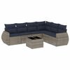 vidaXL Conjunto de sof&aacute; de jardim com 7 pe&ccedil;as e almofadas em rattan sint&eacute;tico cinza