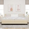 vidaXL Cama Box com cabeceira Manual Creme 200 x 200 cm tecido