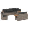 vidaXL 8 pcs conjunto sof&aacute;s de jardim c/ almofad&otilde;es vime PE cinzento