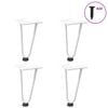 vidaXL Pernas de grampo para mesa de centro 4 pe&ccedil;as, branco, 20 cm, a&ccedil;o maci&ccedil;o