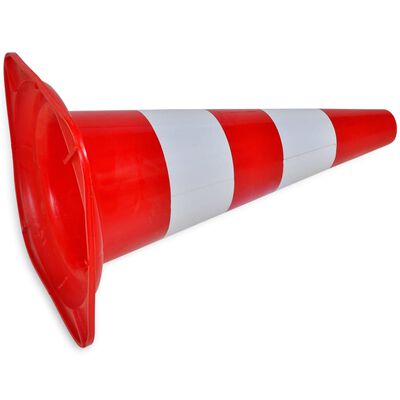 10 cones de sinalização viária reflexivos vermelho e branco, 50 cm