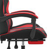 vidaXL Cadeira gaming girat&oacute;ria c/ apoio couro artific. preto/vermelho