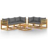 vidaXL 6 pcs conjunto lounge de jardim c/ almofad&otilde;es ac&aacute;cia maci&ccedil;a